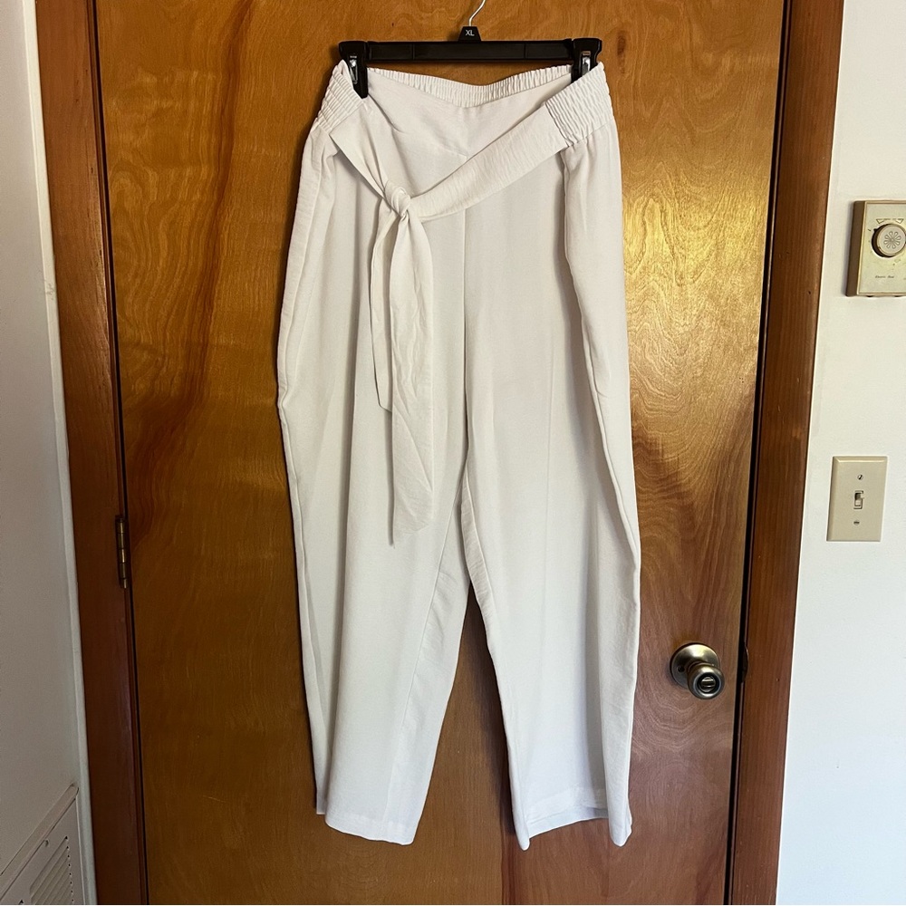 Flare white pants